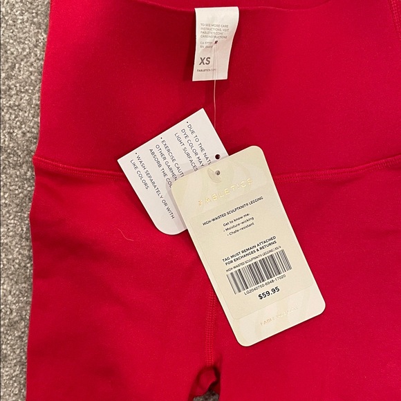 Fabletics Red High-Waisted Leggings - Picture 2 of 3